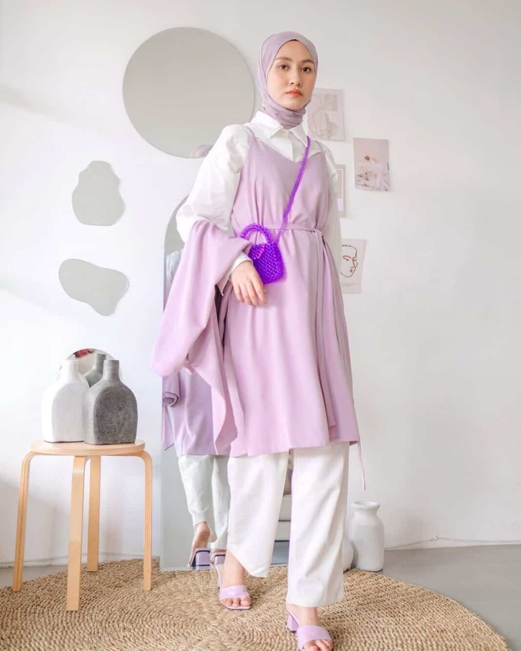 7 Ide OOTD Hijab Warna Lilac - Hitputcom