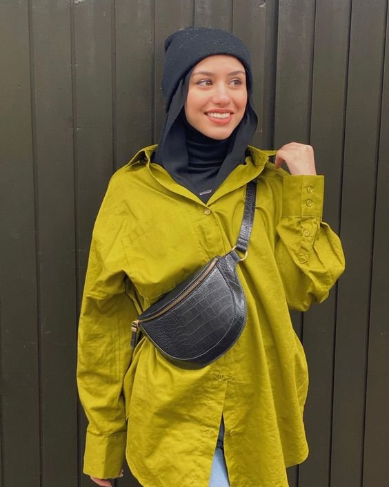 OOTD Hijab Kemeja Turtleneck