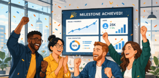 Prompt ChatGPT AI: Create an Illustration of a Team Celebrating a Milestone prompt chatgpt image team celebration