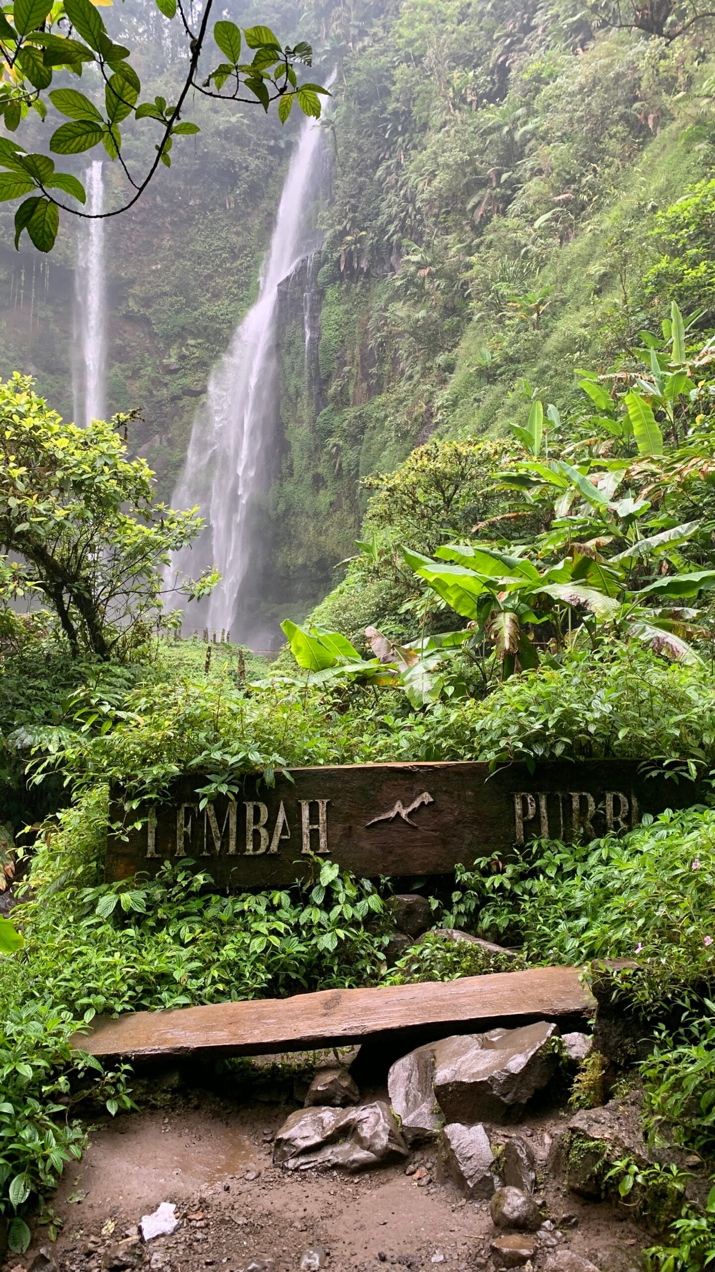 Curug Kembar twin waterfalls hidden inside Lembah Purba Sukabumi forest