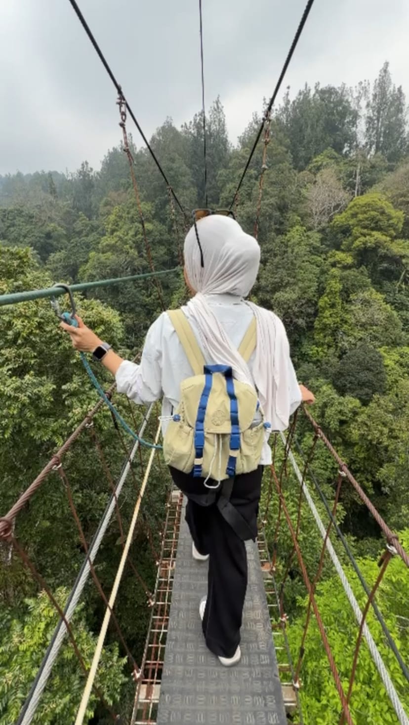 535-meter-long Situ Gunung suspension bridge in Lembah Purba Sukabumi